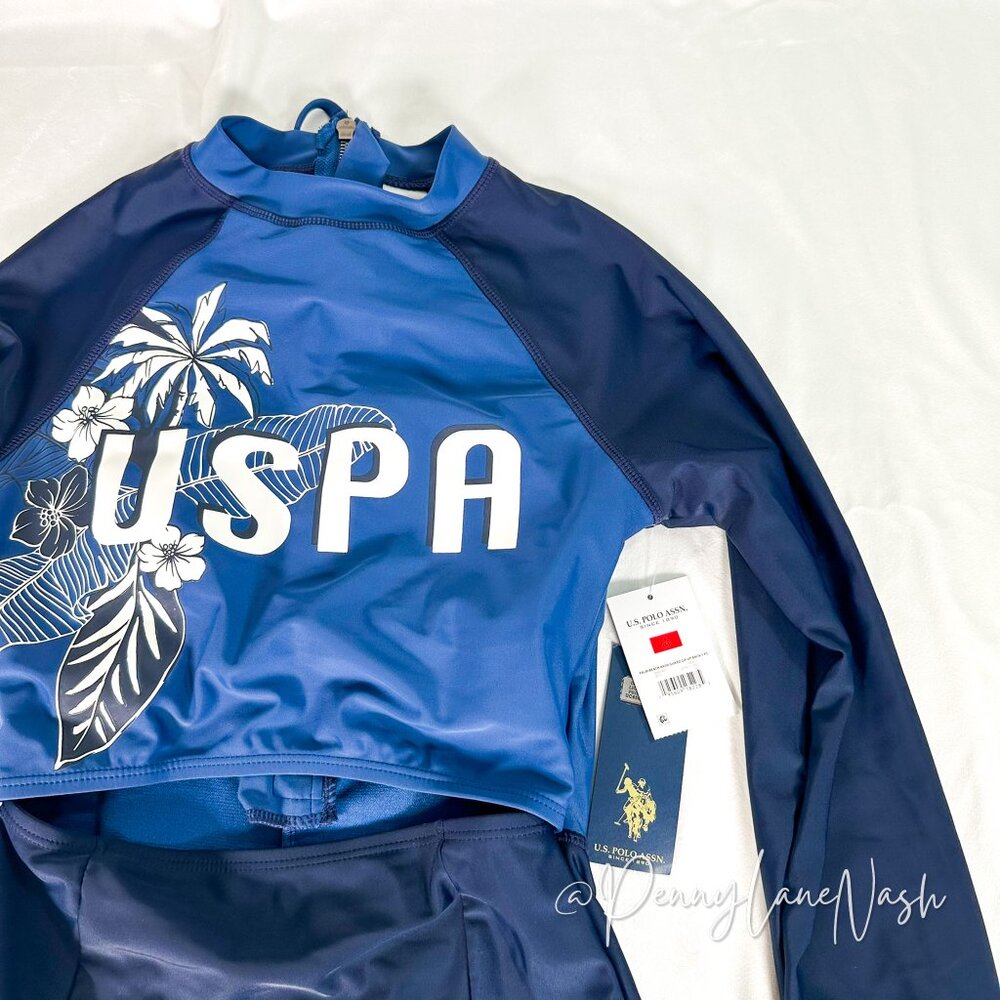 NWT US Polo Assn Palm Beach Rash Guard Zip Back Size Small - Picture 6 of 13
